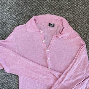 Dolce & Gabbana Mens Pink Long Sleeve Sweater